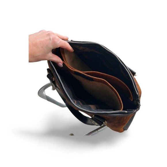 Vintage Pony Hair Leather Shoulder Strap Purse Bag - Picture 7 of 8